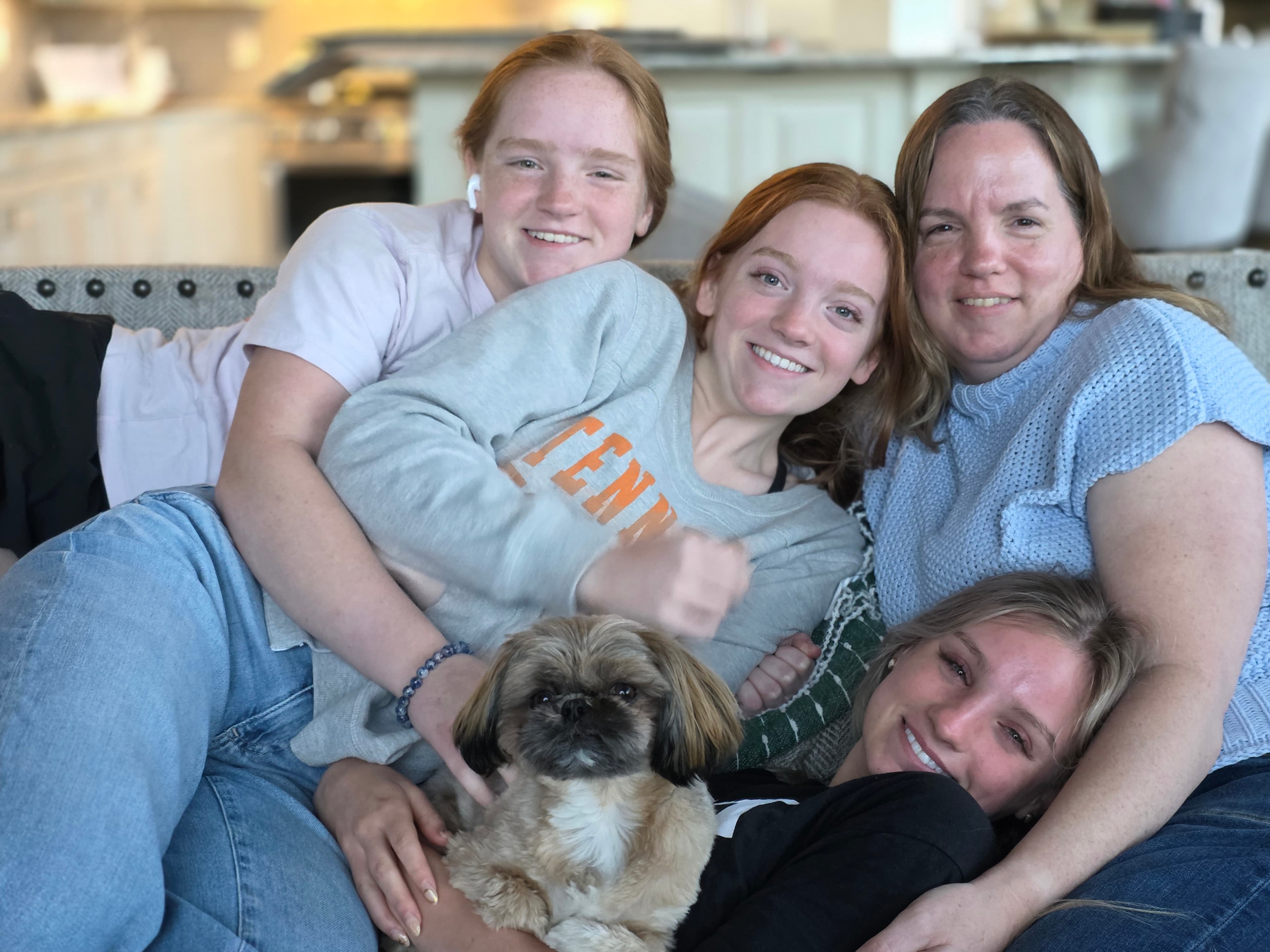 Family couch moment with Winnie